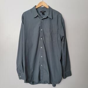 Express Button Up Gray Shirt XXL 100% Cotton Grunge Preppy Career Office Casual